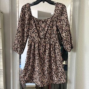 As U Wish Black and Pink Floral Dress